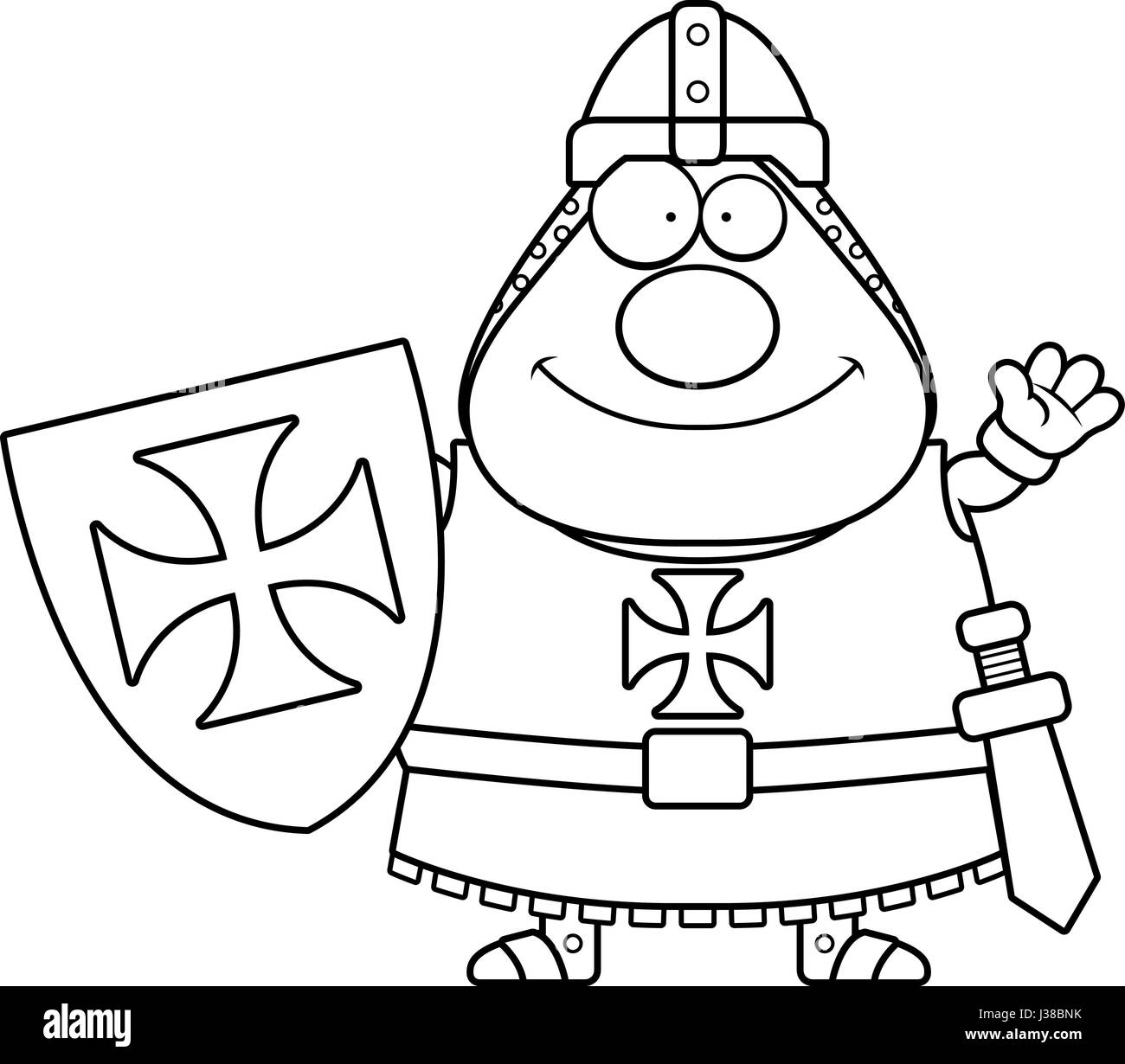 Templar Dc A cartoon illustration of a Templar knight waving Stock Vector Image ...