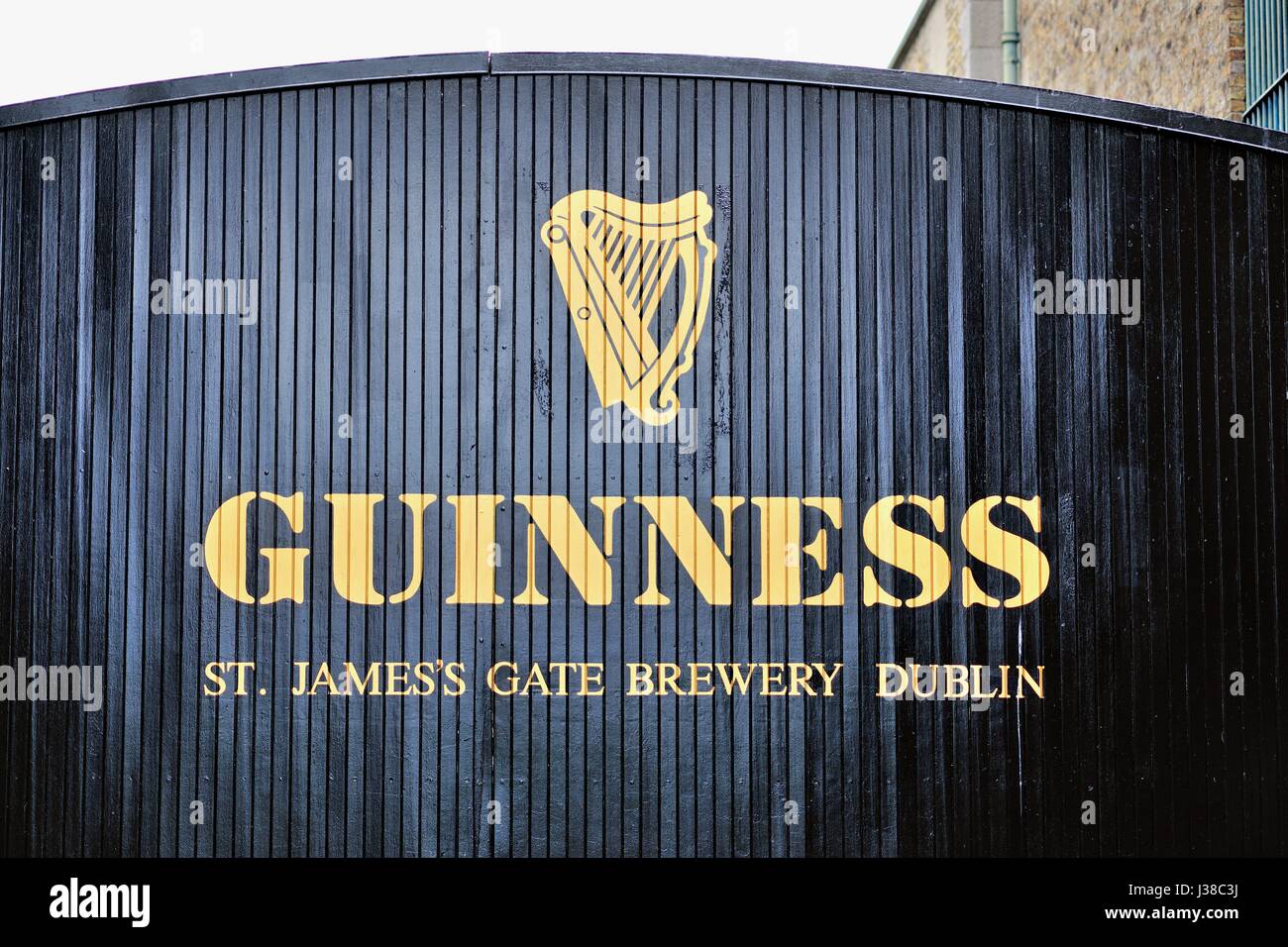 Gate at Guinness Storehouse in St. James Gate. Guinness has brewed beer in Ireland since 1759 and is the largest brewery in Europe. Dublin, Ireland. Stock Photo