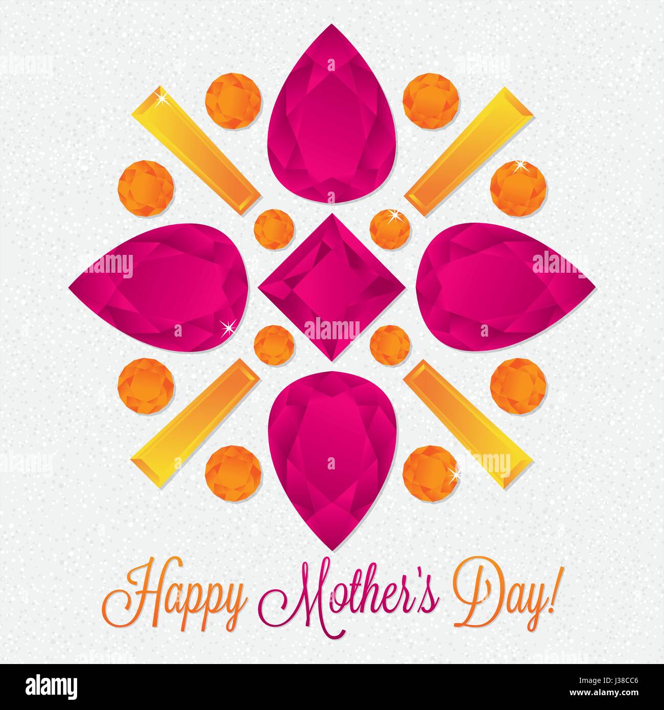 Mother's Day gem card in vector format. Stock Vector