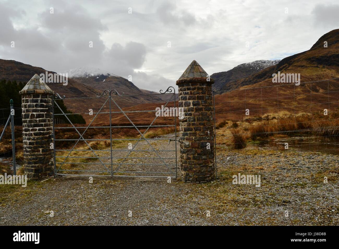 Gateway leading up up glen towards Sgurr Mor in the West Highlands of Scotland Stock Photo