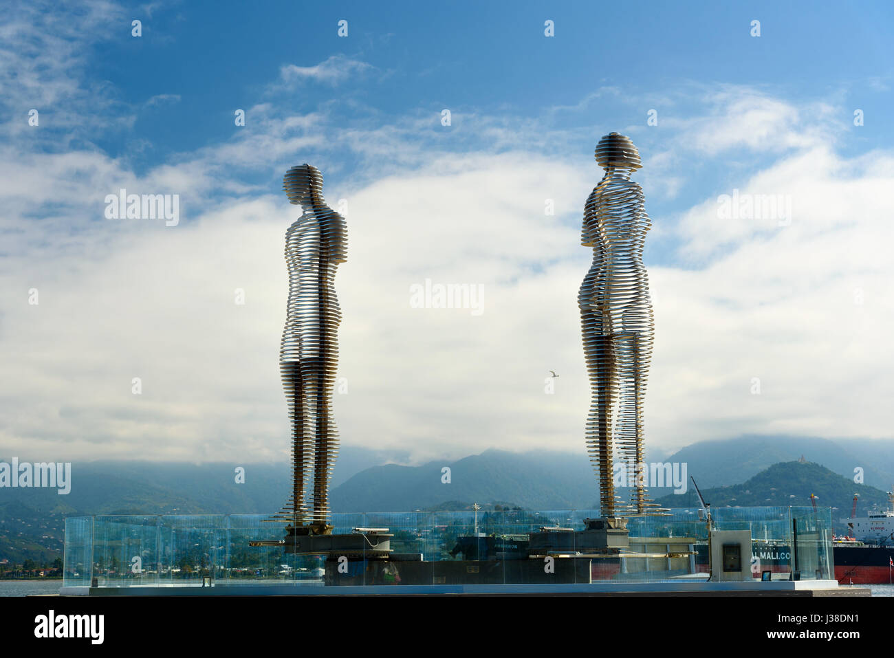 Batumi, October 04, 2016 Moving sculpture Ali and Nino