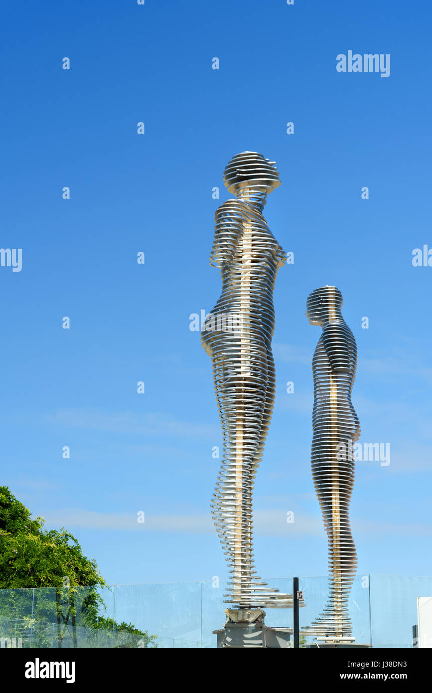 Batumi, October 04, 2016 Moving sculpture Ali and Nino