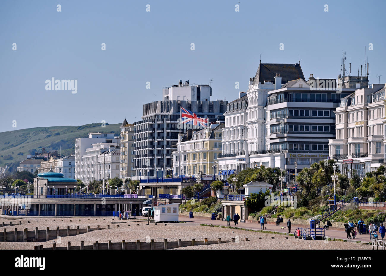 View along Eastbourne seafront East Sussex UK Stock Photo