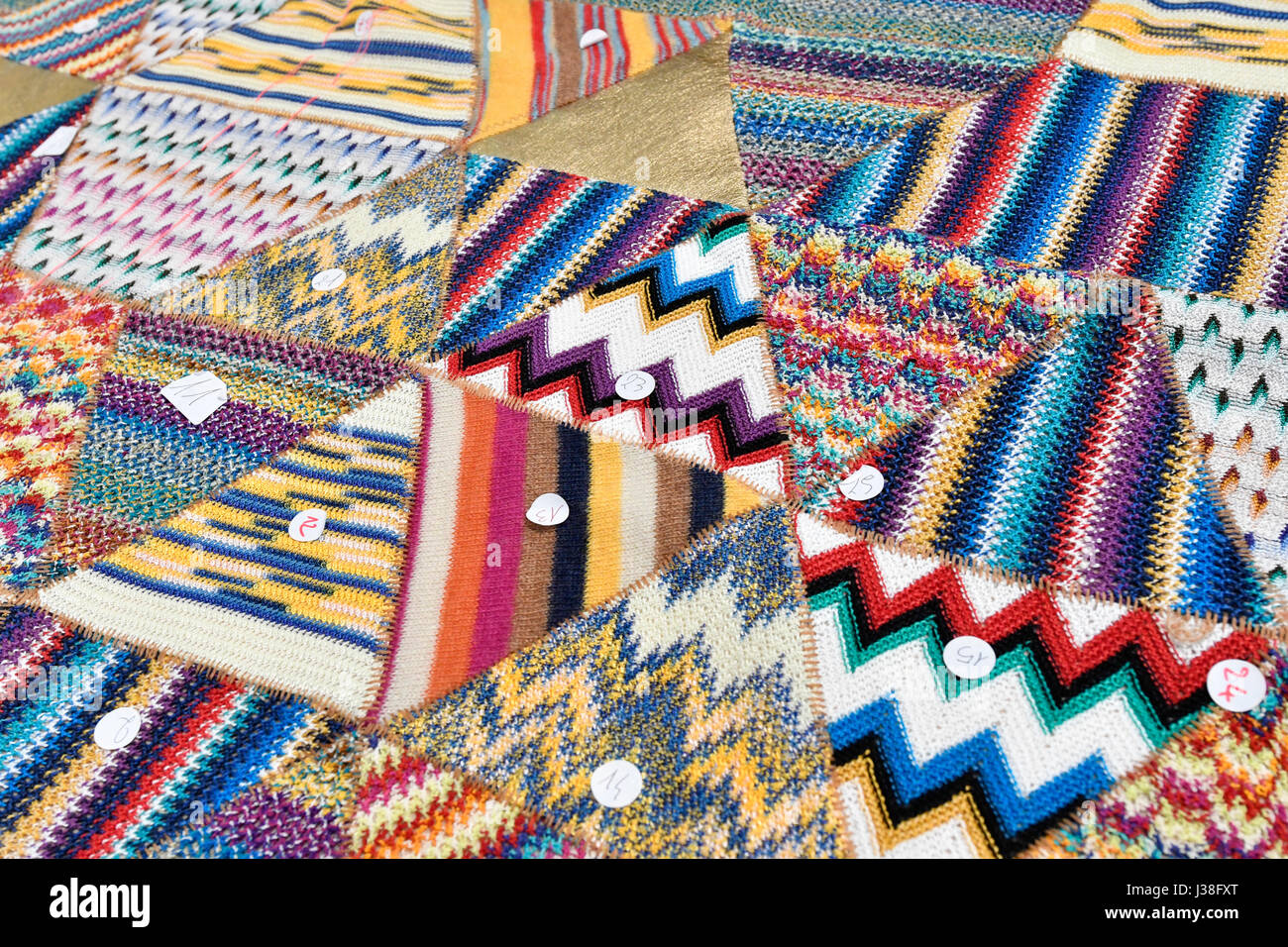 Missoni colorful texture seen at the Sumirago headquarter's factory, in  Italy Stock Photo - Alamy