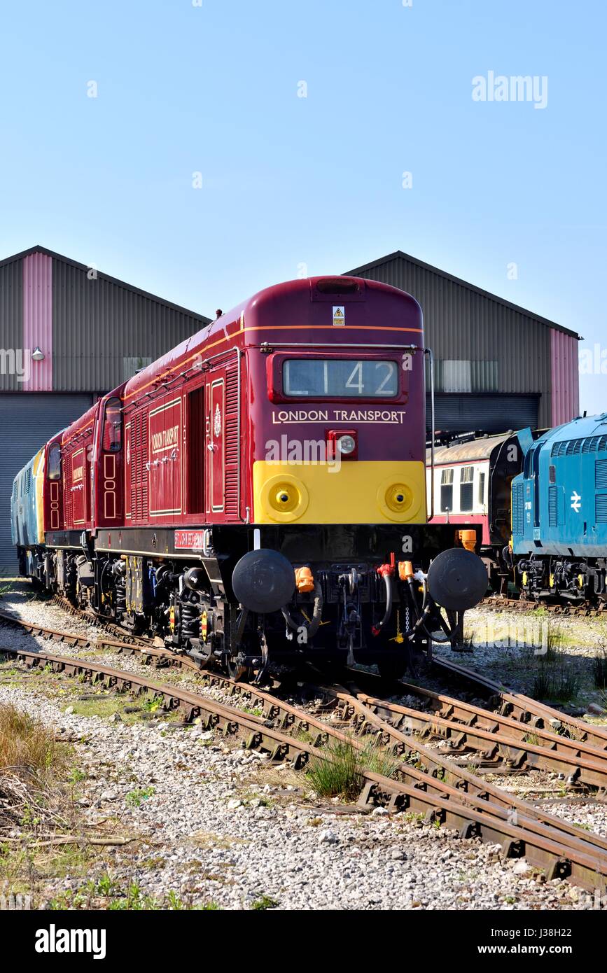 Class 20 Diesel locomotive in London Transport livery Stock Photo