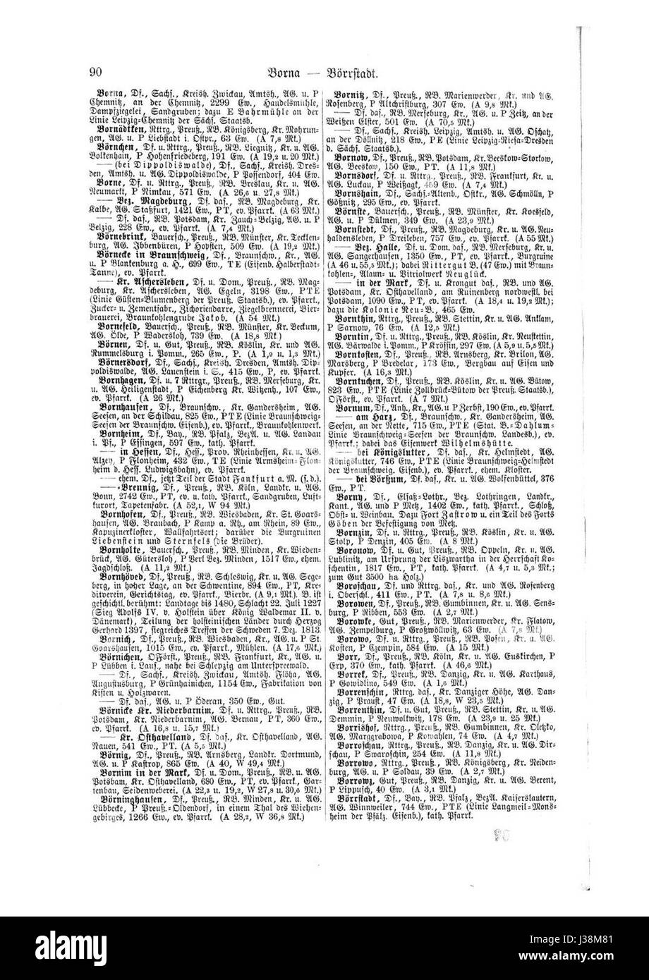 A geographical reference book titled 'De Ortslexikon' by Neumann. This