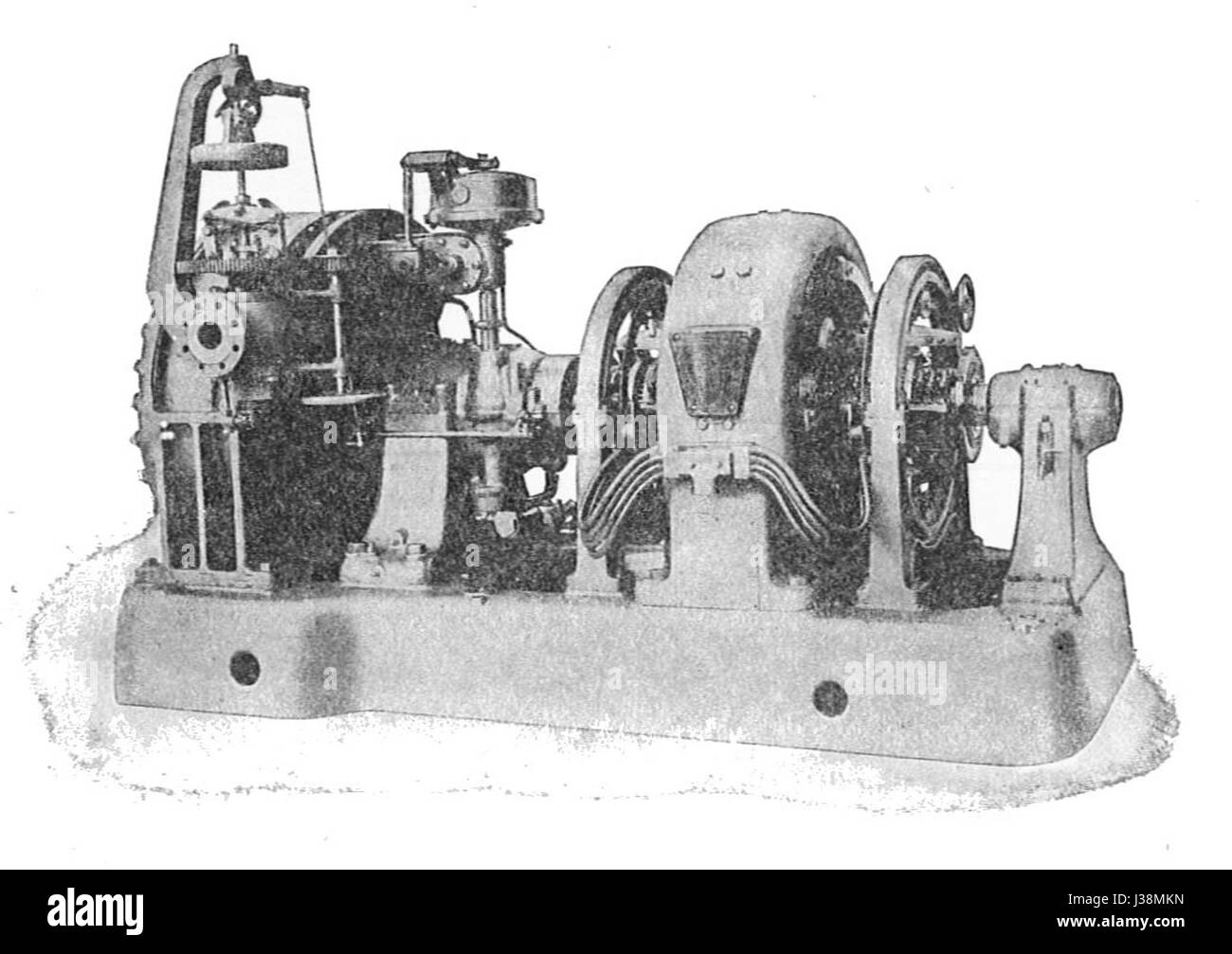 Curtis steam turbine and generator (Rankin Kennedy, Modern Engines, Vol VI) Stock Photo