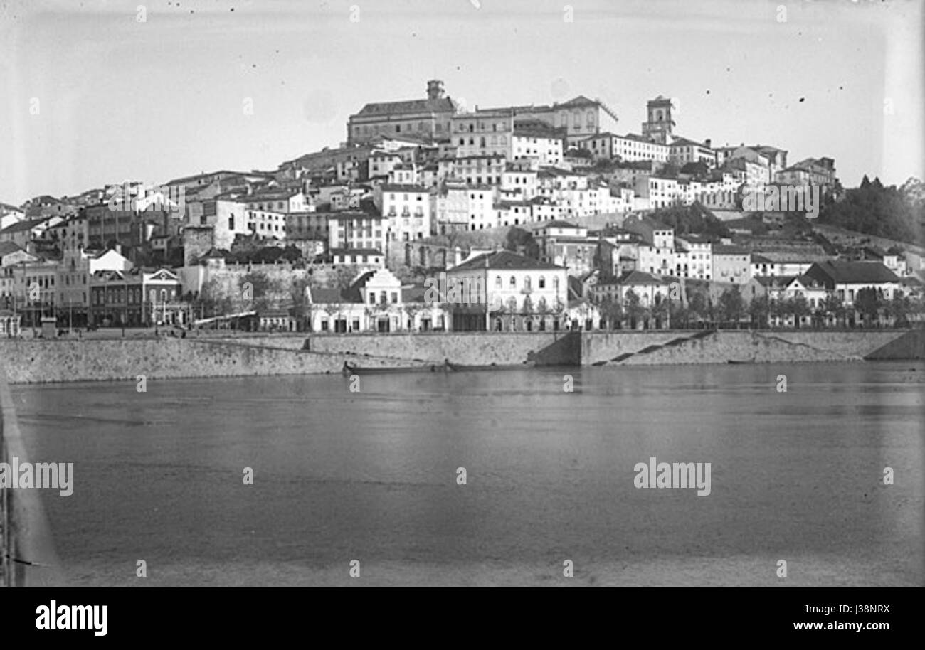 Coimbra, a historic city in Portugal, is known for its ancient university and rich cultural heritage. This title refers to a general view of the city, showcasing its landmarks and historical sites. Stock Photo