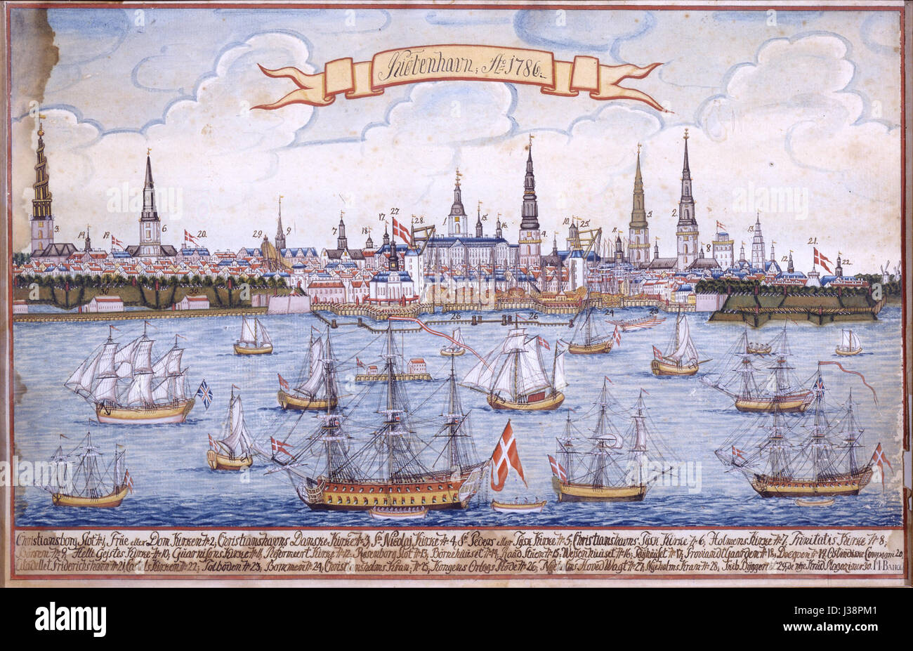 Copenhagen 1786 Stock Photo