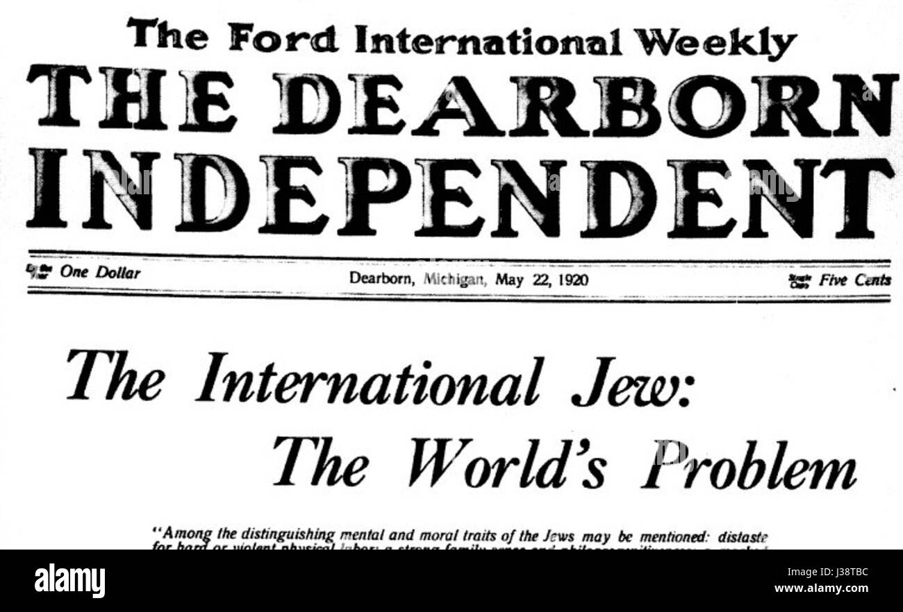 Dearborn Independent antisemitic Stock Photo