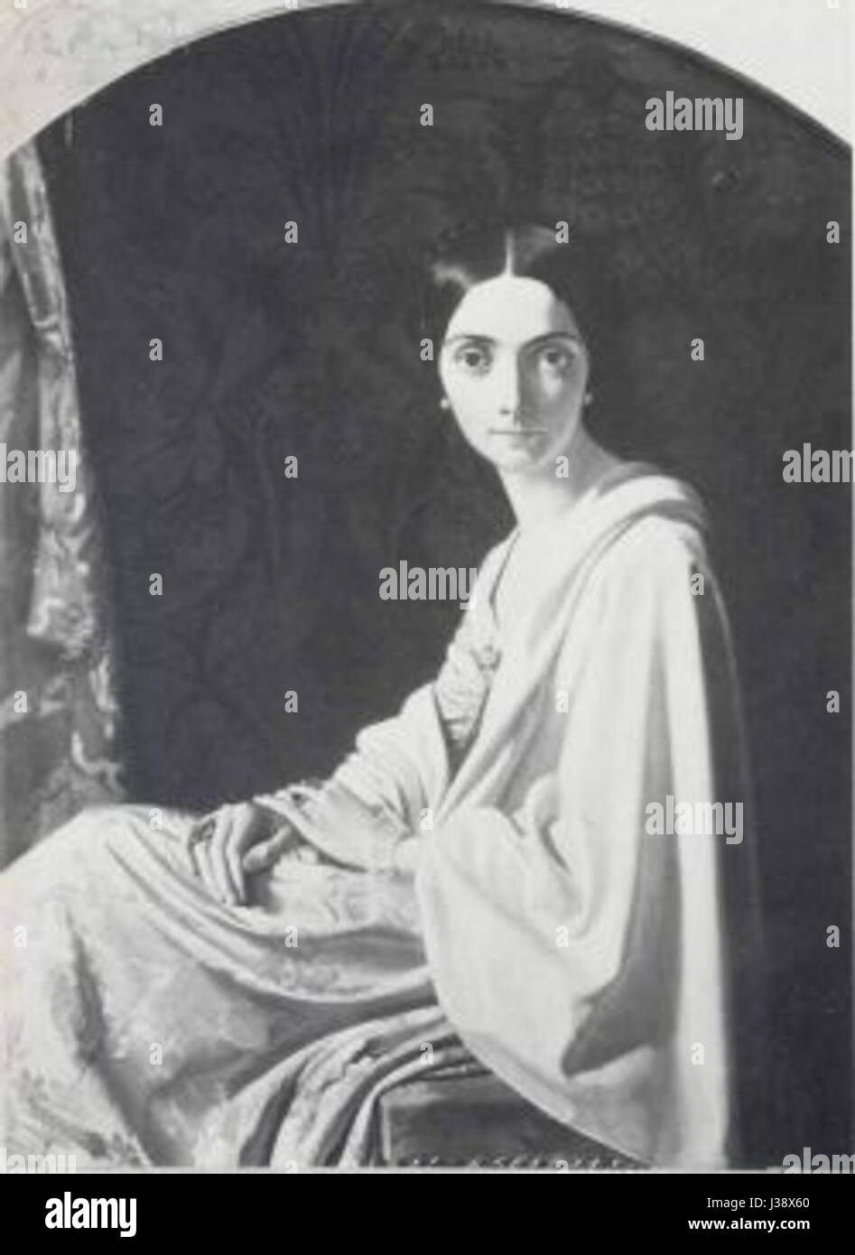 Cristina Trivulzio Belgiojoso by Henri Lehmann Black and white Stock ...