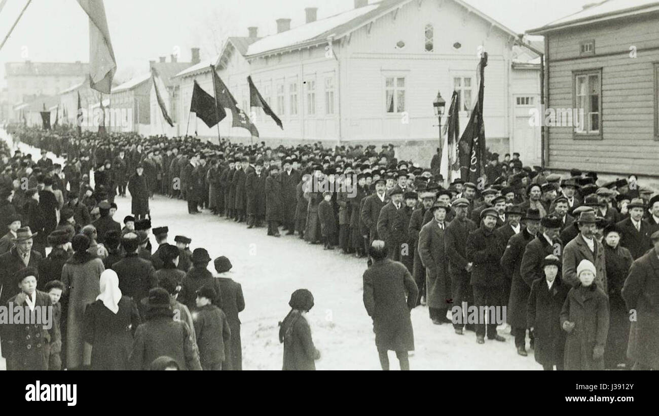 Demonstration in Turku 1917 Stock Photo