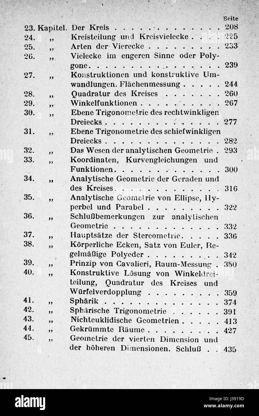 This book contents describe the transition from points to the fourth dimension, exploring concepts of space, geometry, and dimensional theory in mathematics. Stock Photo