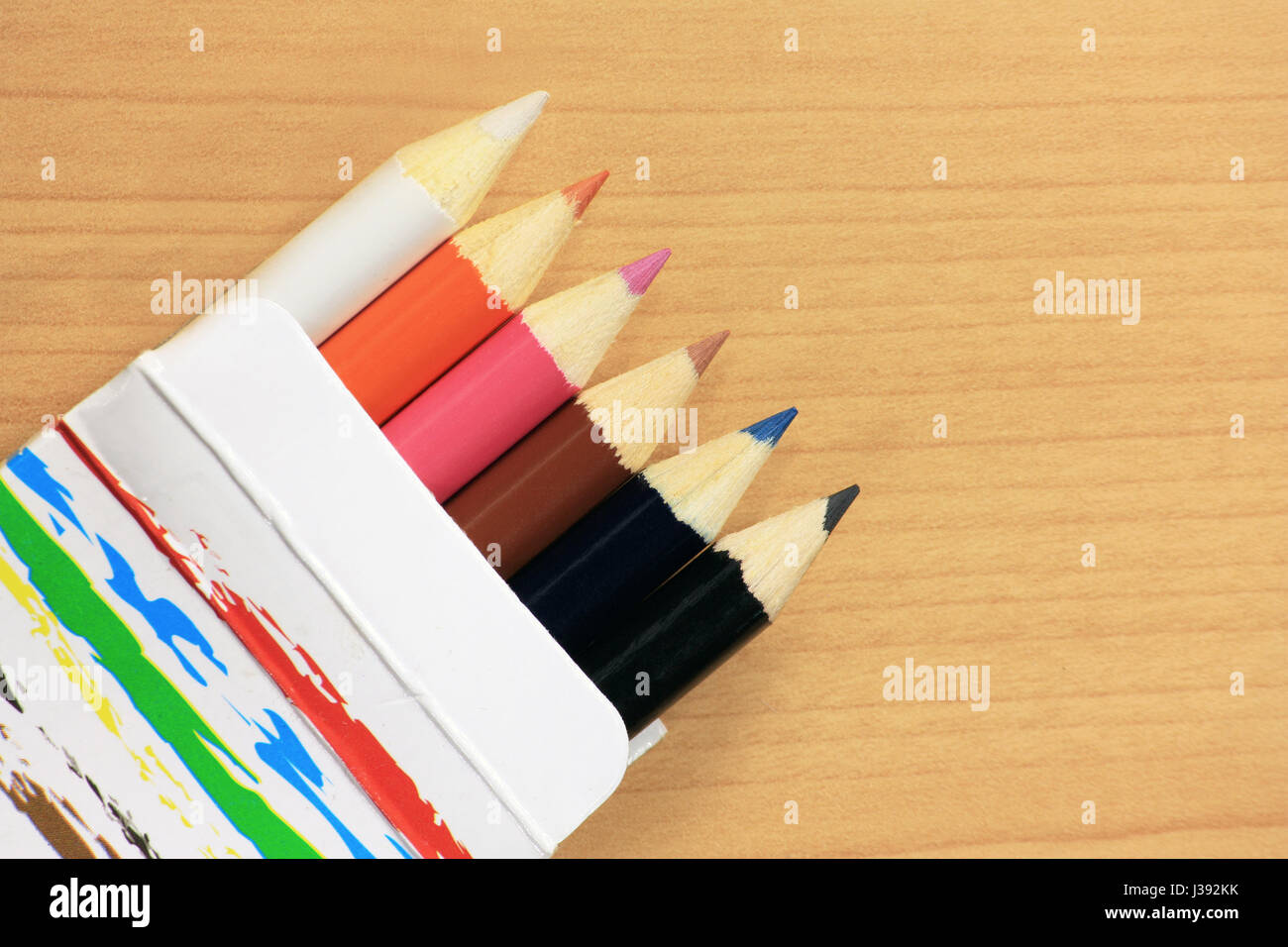 POZNAN, POLAND - Jan 13, 2021: Bic Kids drawing pencils in a box on wooden  table Stock Photo - Alamy