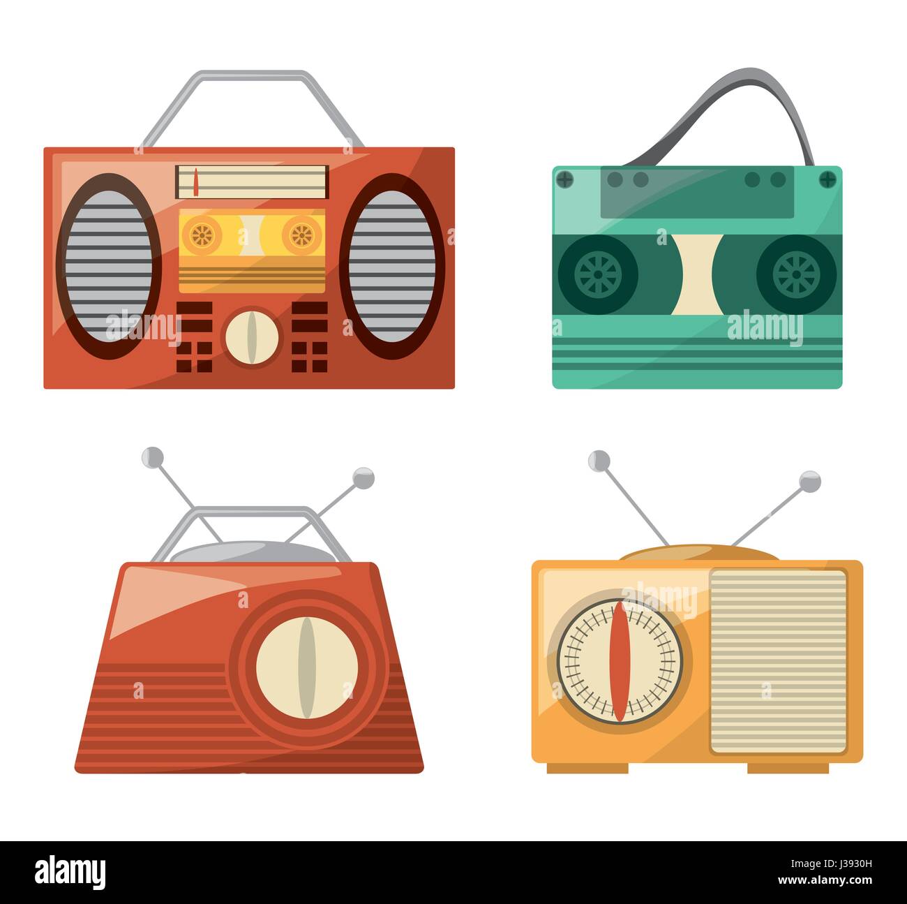 retro radio to listent station music Stock Vector Image & Art - Alamy