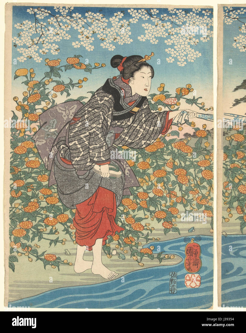 'De Ide Tama rivier in de provincie Yamashiro' is a traditional ...