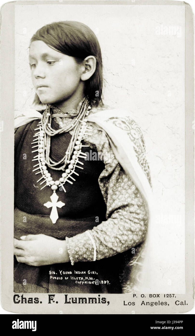 Charles Lummis, Young Indian girl, pueblo of Isleta, New Mexico, 1890