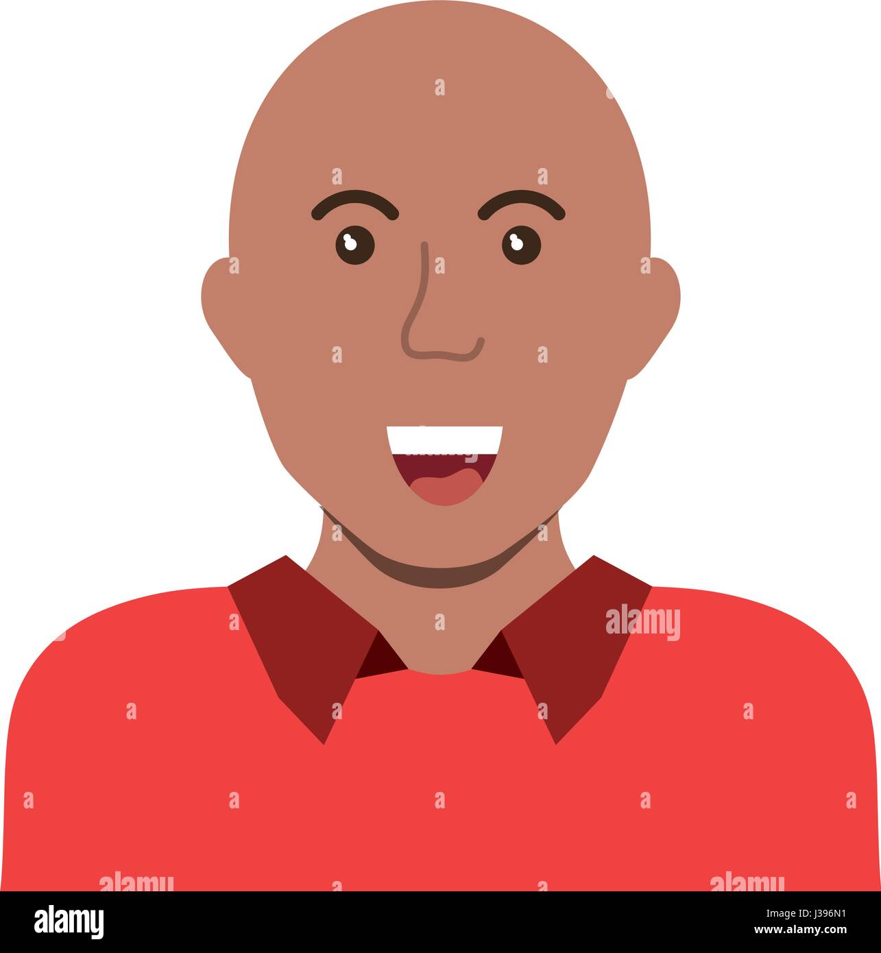 Bald man smiling Stock Vector