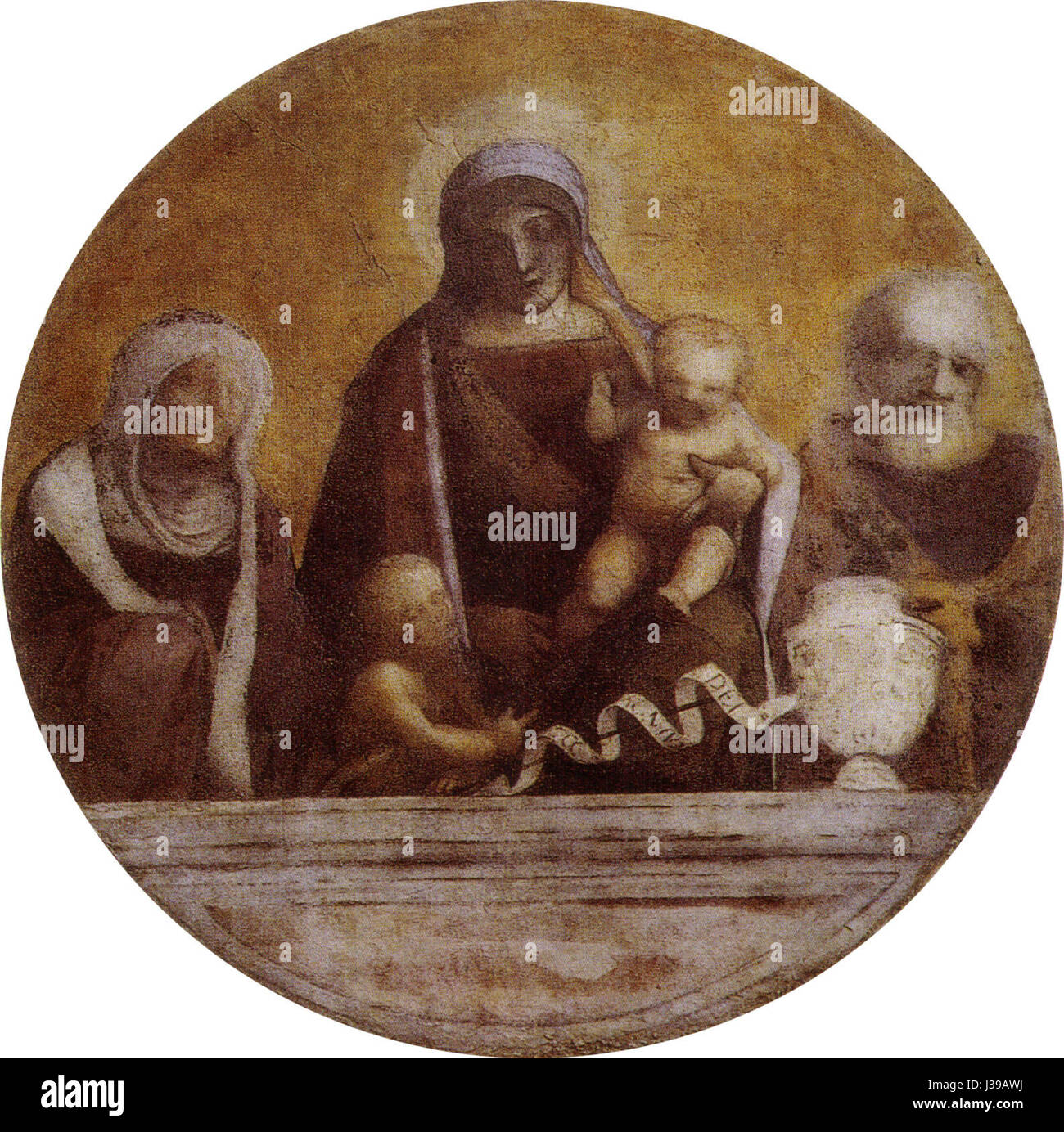 The holy family with saint elizabeth hi-res stock
