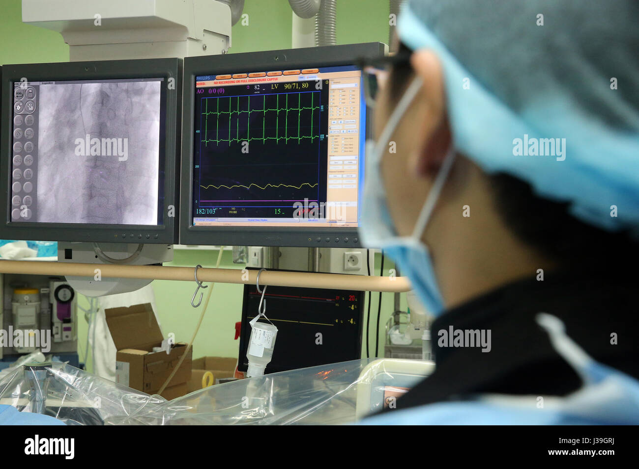 Cardiac catheter catheterization High Resolution Stock Photography and