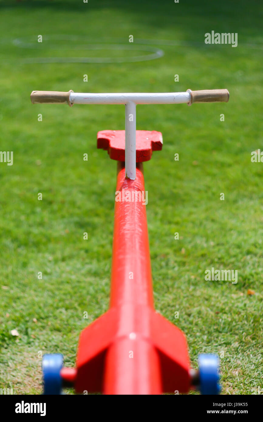 Close up Seesaw or teeter-totter in playground Stock Photo