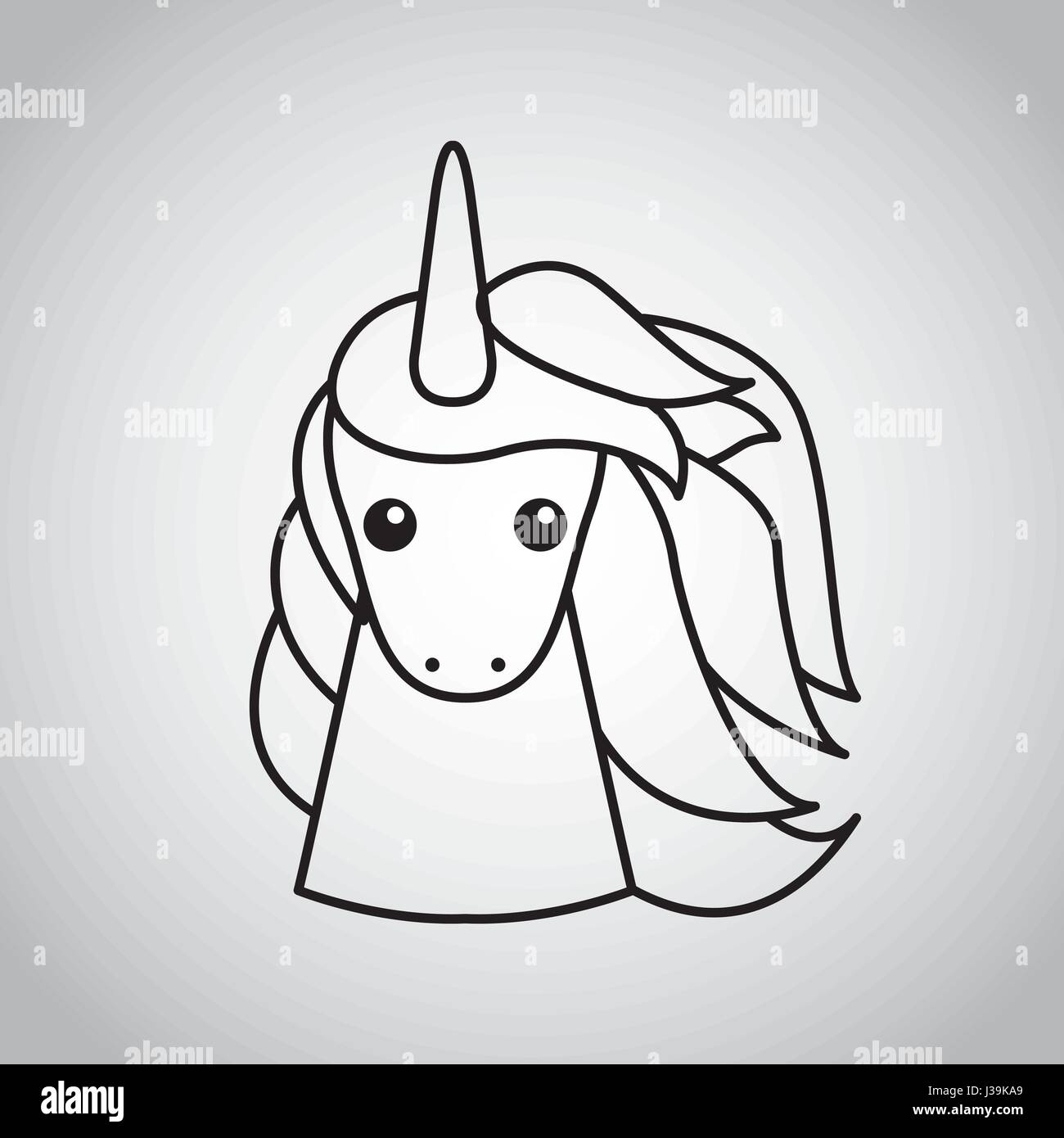 Unicorn head with horn hand drawn sketch icon. Vector hand drawn unicorn  head with horn outline doodle icon. unicorn head | CanStock