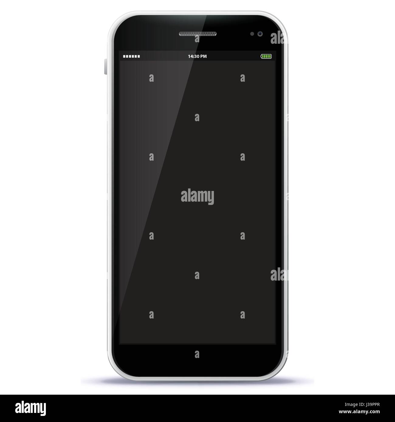 Black Smart Phone Vector Illustration isolated on white. Stock Vector