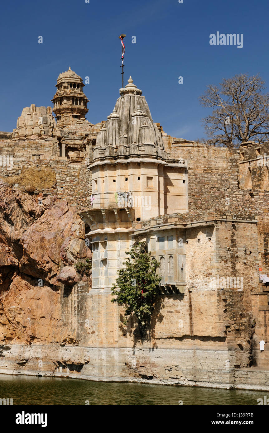Beautifoul Fort Chittor in  Chittorgarh, India. Rajasthan. Sammidheshwar temple Stock Photo