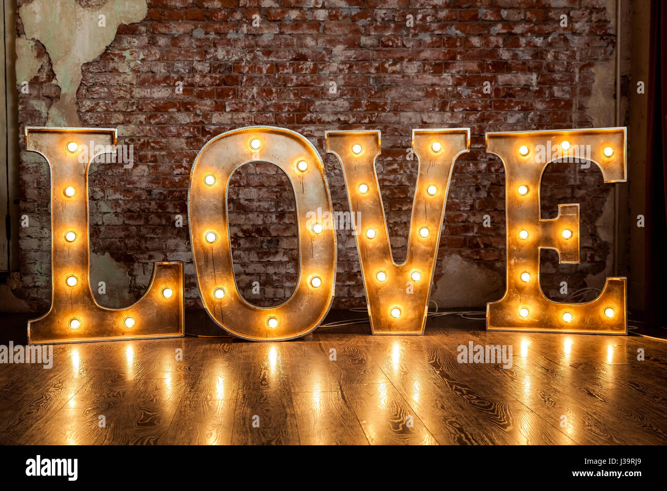 Love sign luminous Stock Photo