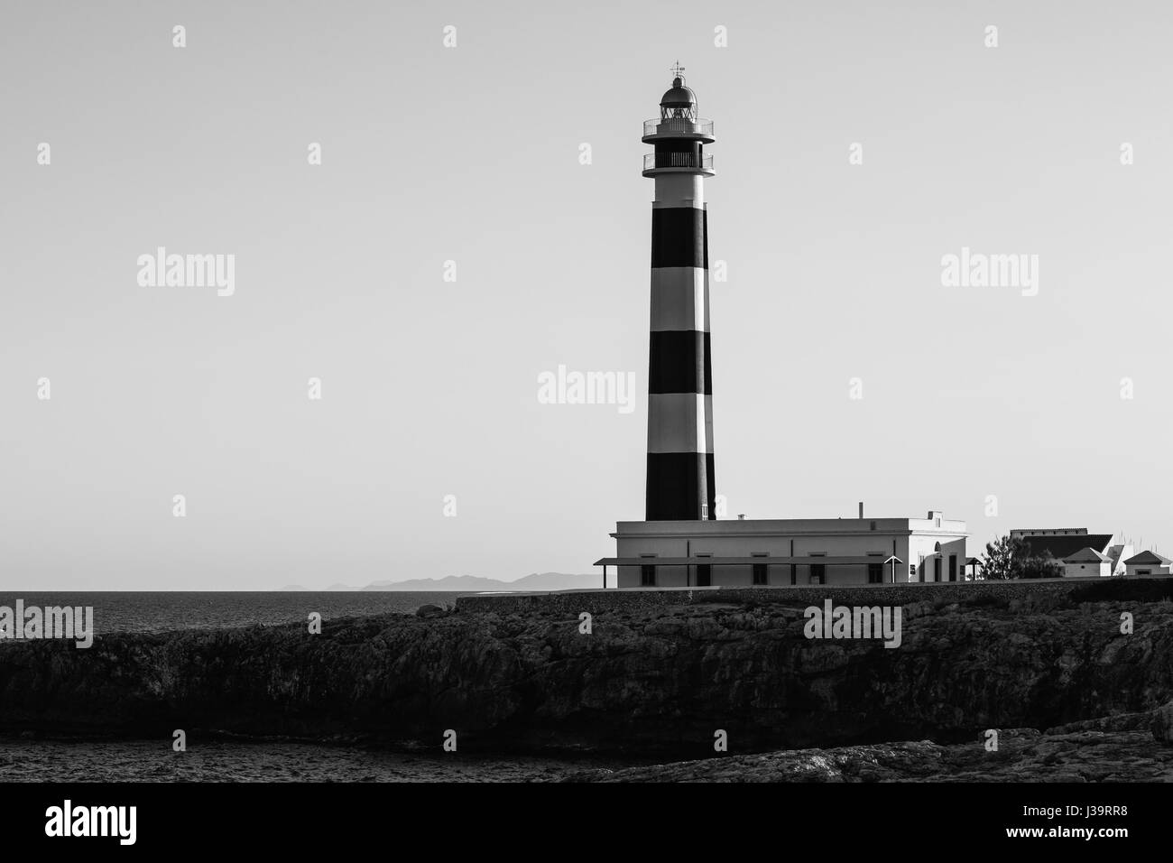 Cap d'Artrutx Lighthouse, Cala'n Bosch, Menorca, Balearics, Spain Stock Photo