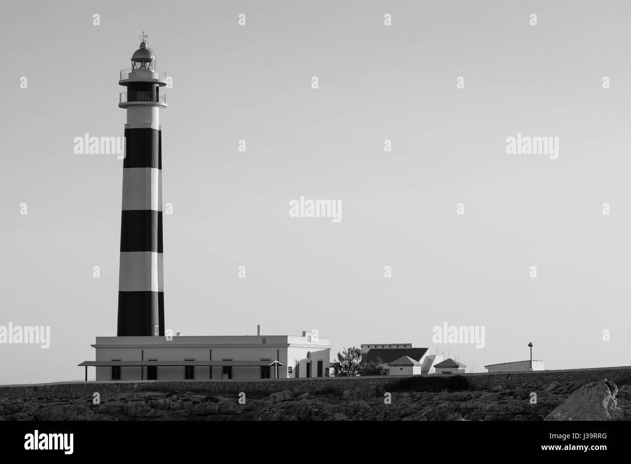 Cap d'Artrutx Lighthouse, Cala'n Bosch, Menorca, Balearics, Spain Stock Photo