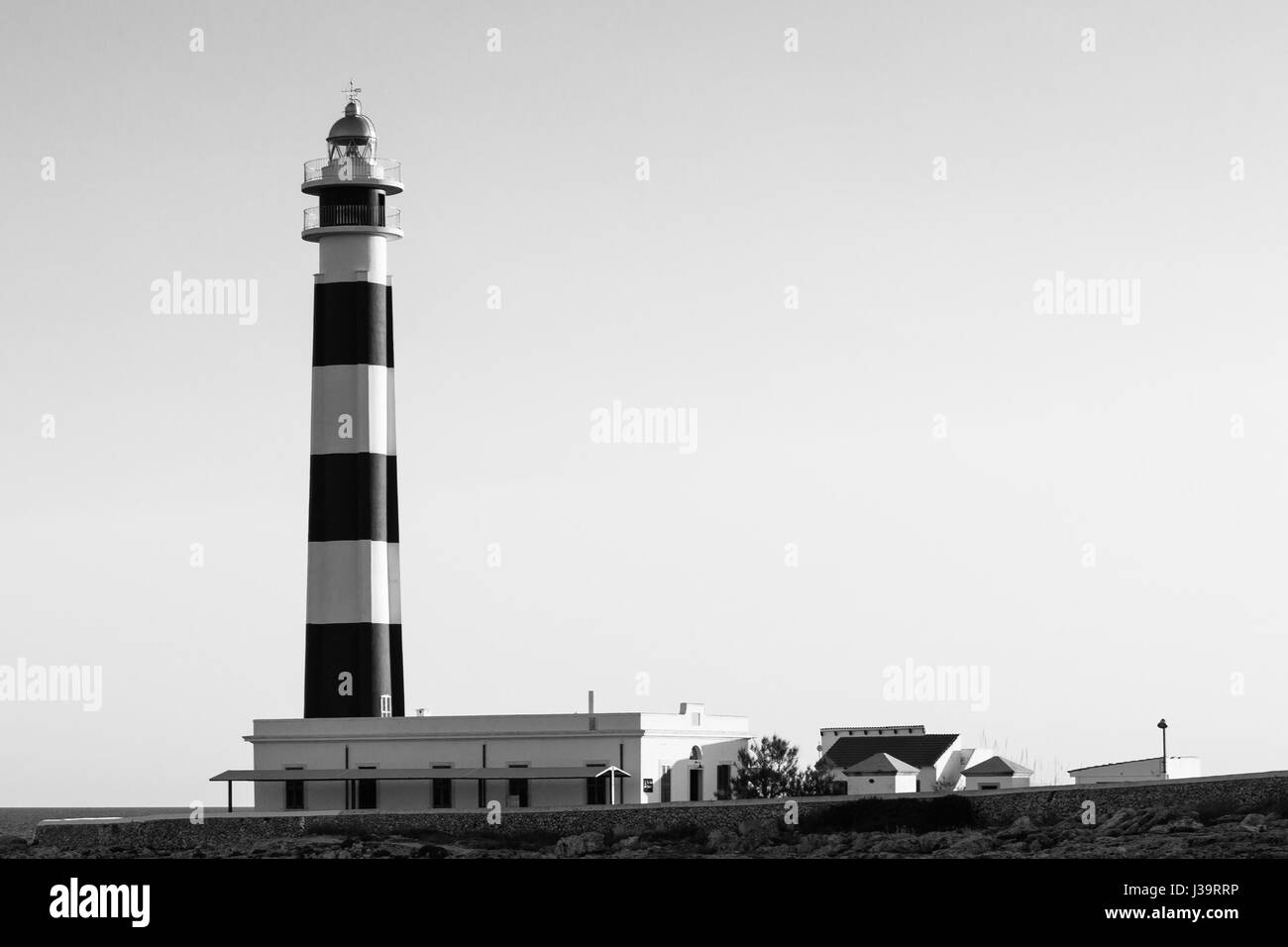 Cap d'Artrutx Lighthouse, Cala'n Bosch, Menorca, Balearics, Spain Stock Photo