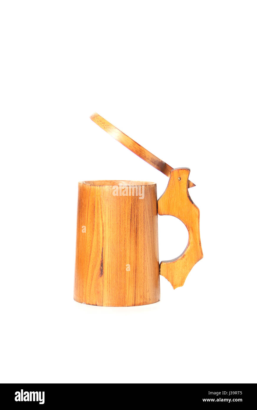 Wooden mug for beer Stock Photo
