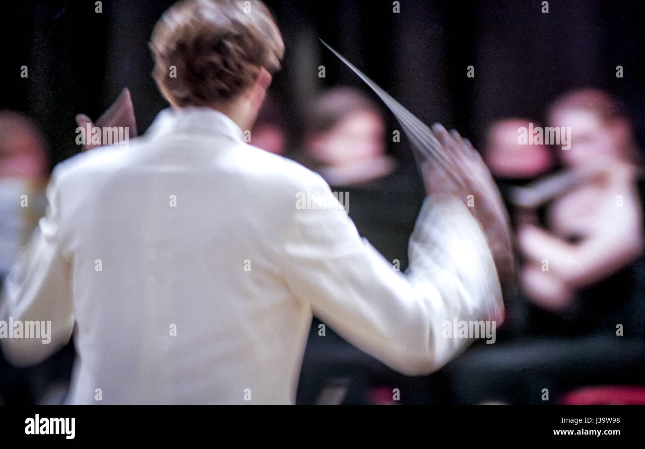 An orchestra conductor at work Stock Photo Alamy