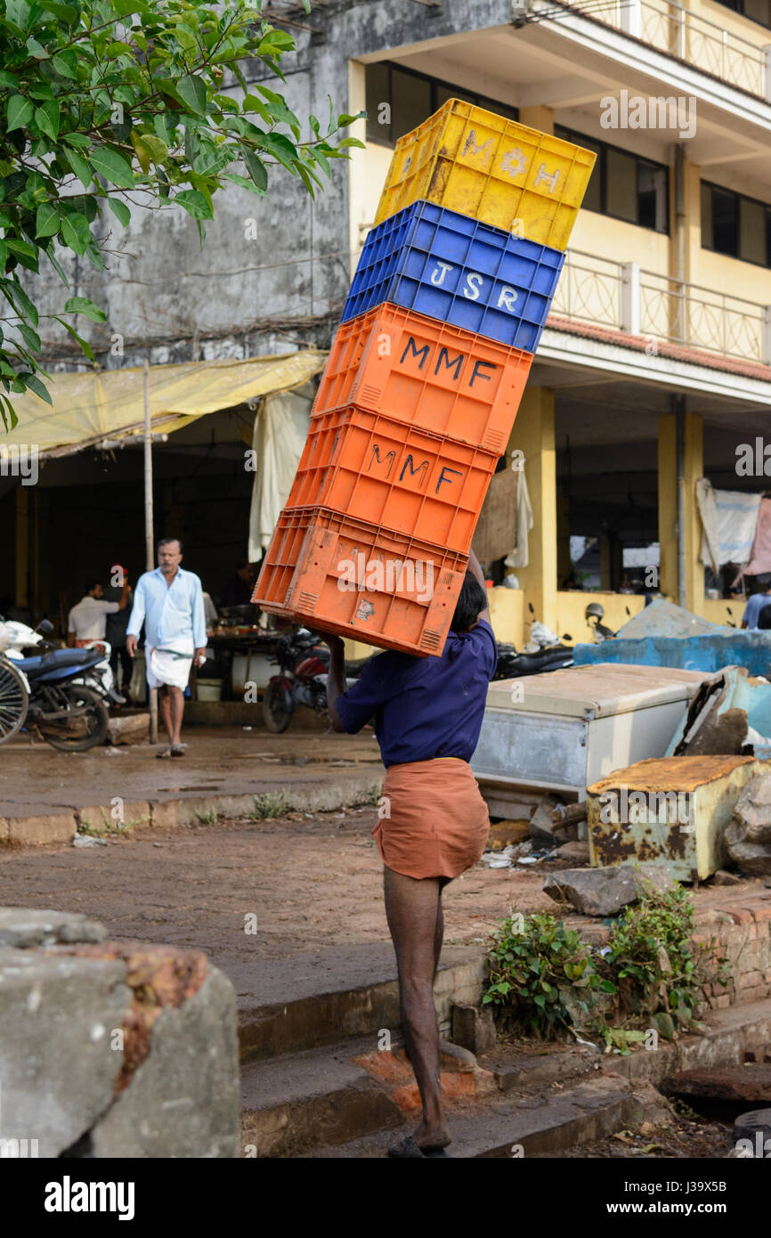 Daily fish market in Thalassery (Tellicherry), Kannur district
