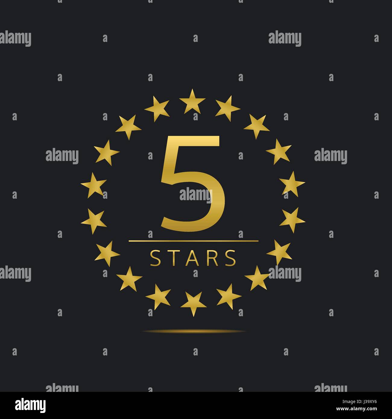 Five stars label Stock Vector