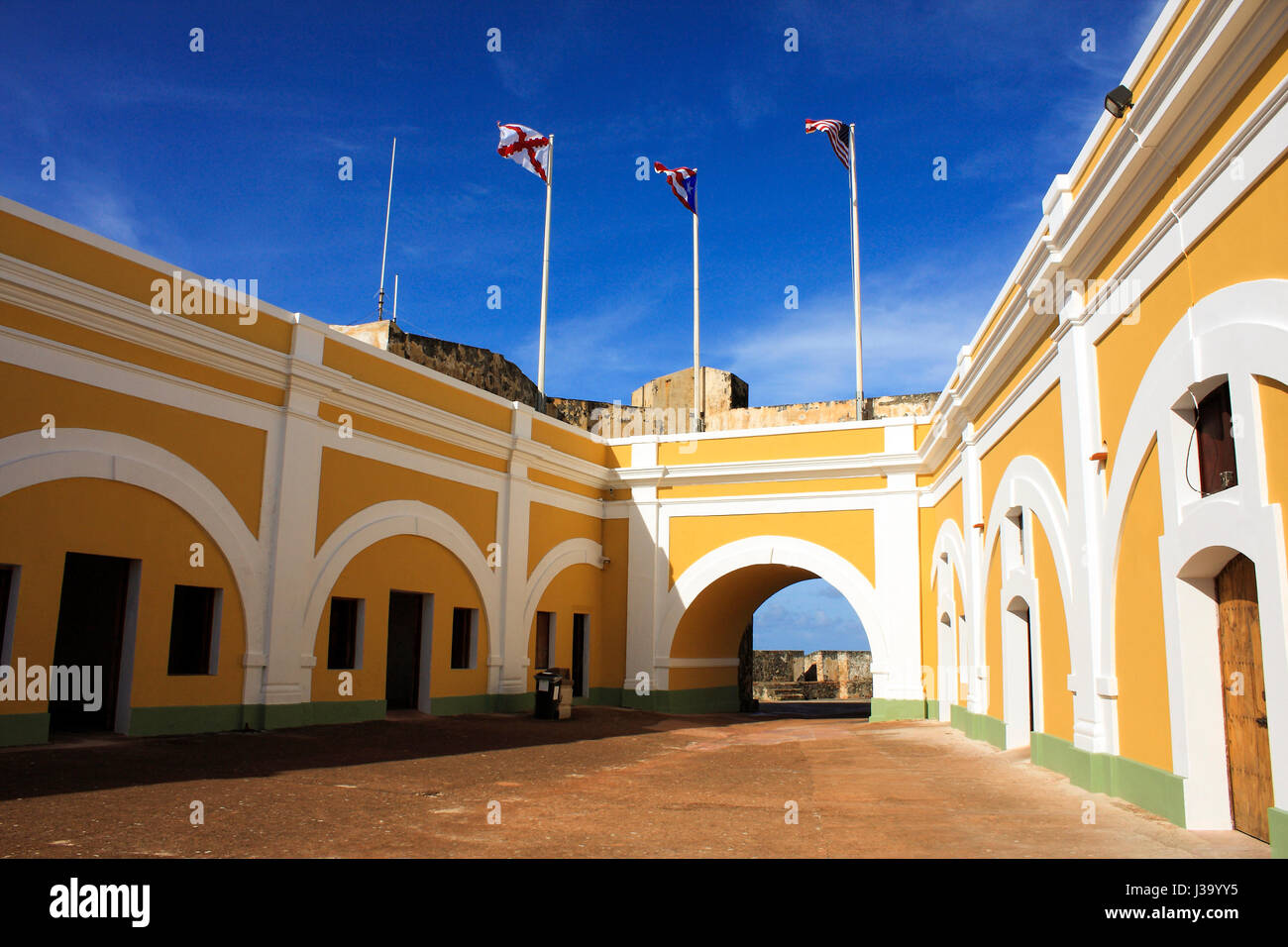 Inside view of Fortress Castillo de San Cristobal. San Juan, Puerto Rico Stock Photo