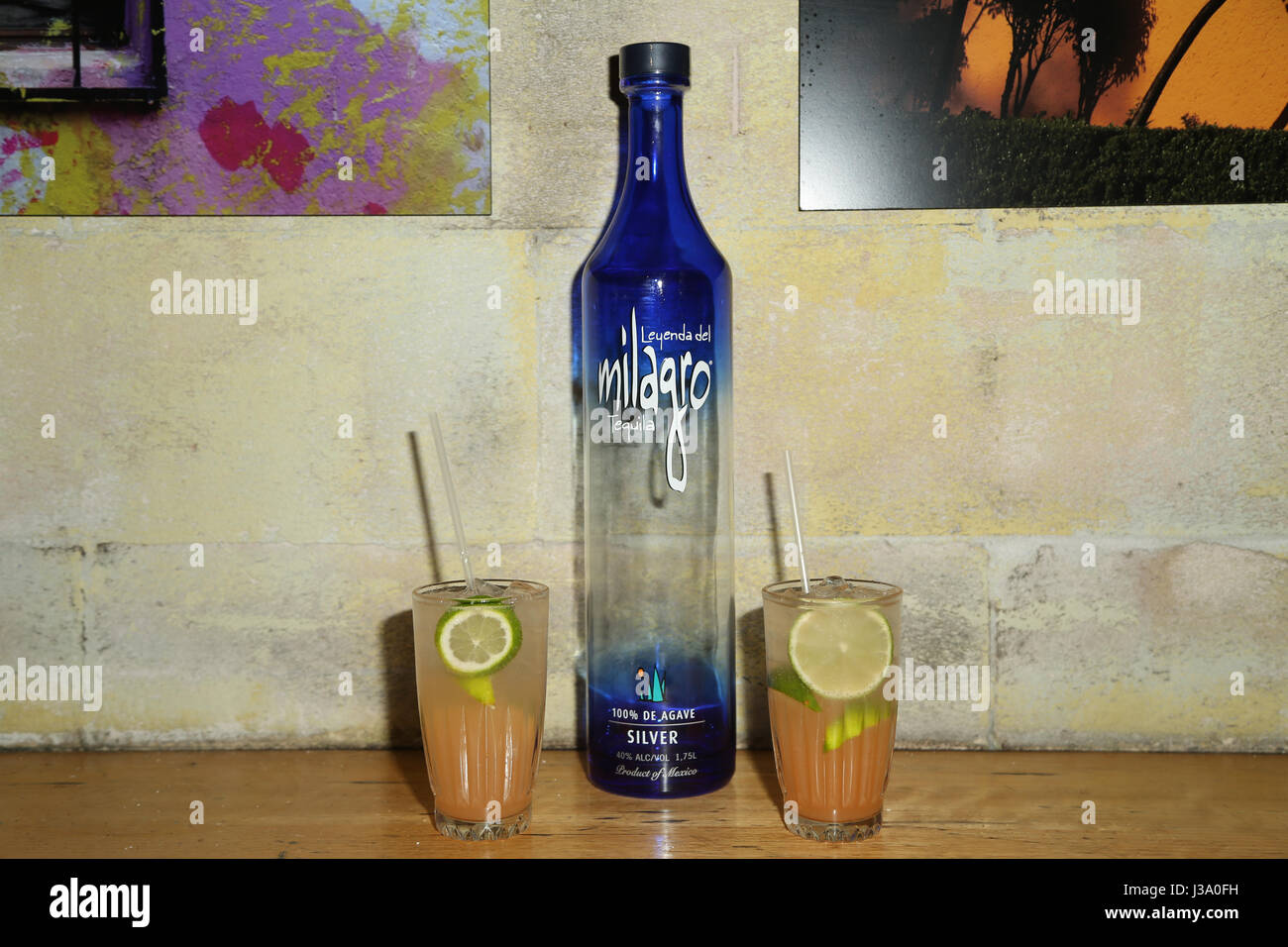 Milagro Tequila at SoCal, 1 Young Street, Neutral Bay, Sydney, Australia. Stock Photo