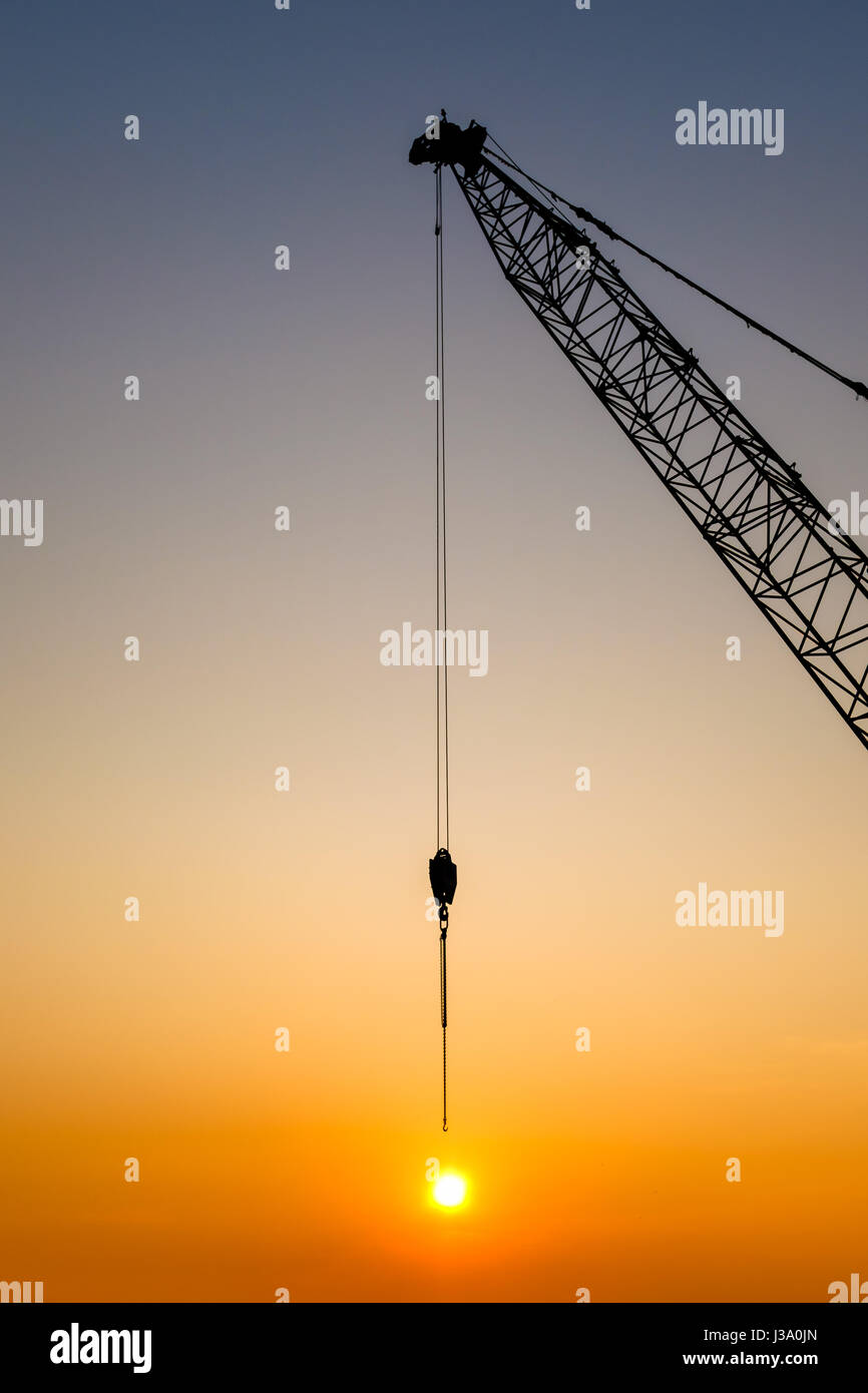 Hooked. Beautiful sunset setting in Hong Kong. Image was taken from Kennedy Town, Instagram Pier. Stock Photo