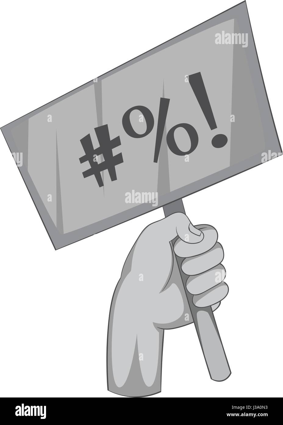 Hand holding protest placard icon monochrome Stock Vector Image & Art ...