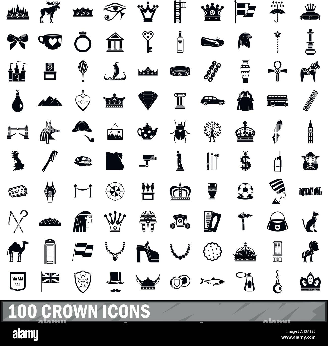 100 crown icons set, simple style Stock Vector Image & Art - Alamy