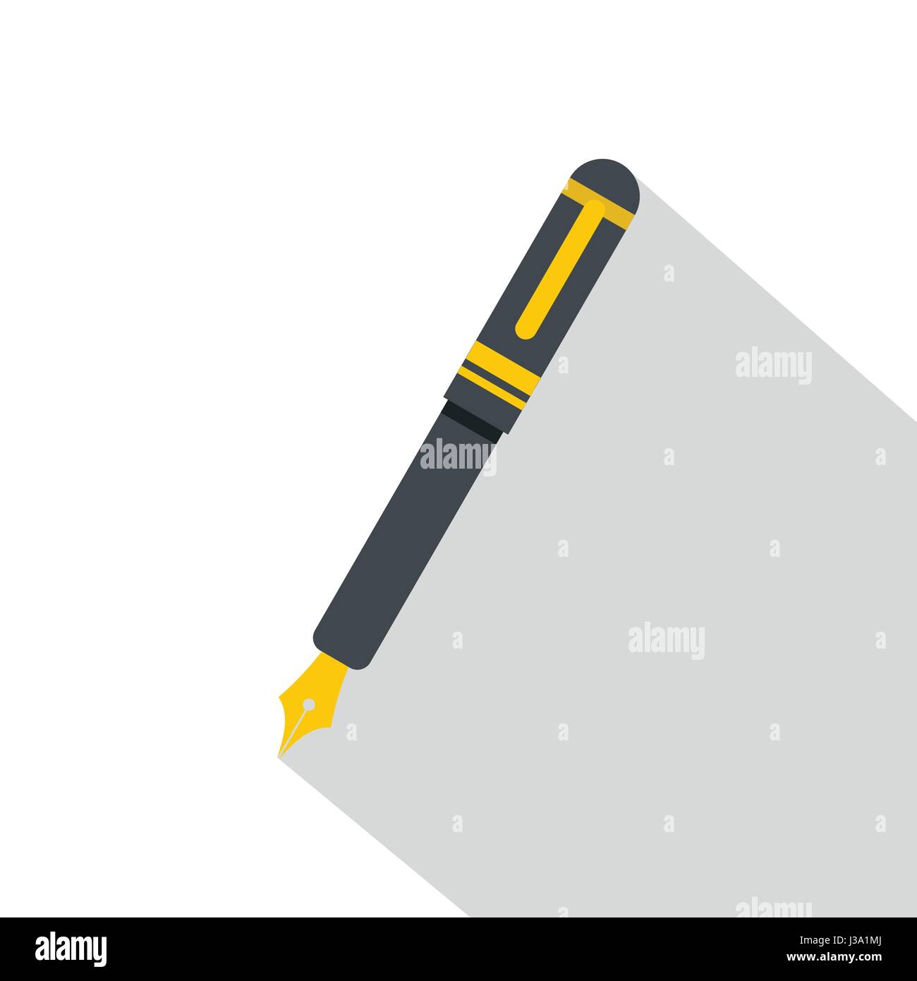 Black fountain pen icon, flat style Stock Vector Image & Art - Alamy