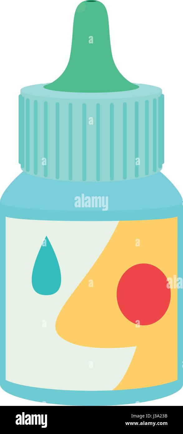 Bottle of nasal drops icon, flat style Stock Vector
