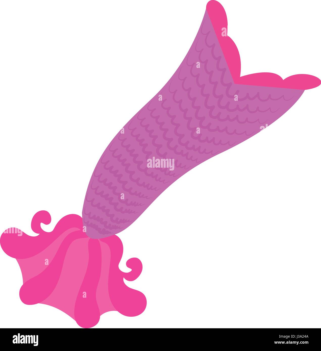Pink Mermaid Tail Icon Cartoon Style Stock Vector Image Art Alamy