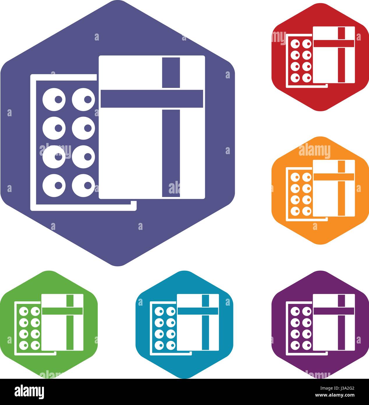 Box with chocolates icons set hexagon Stock Vector Image & Art - Alamy