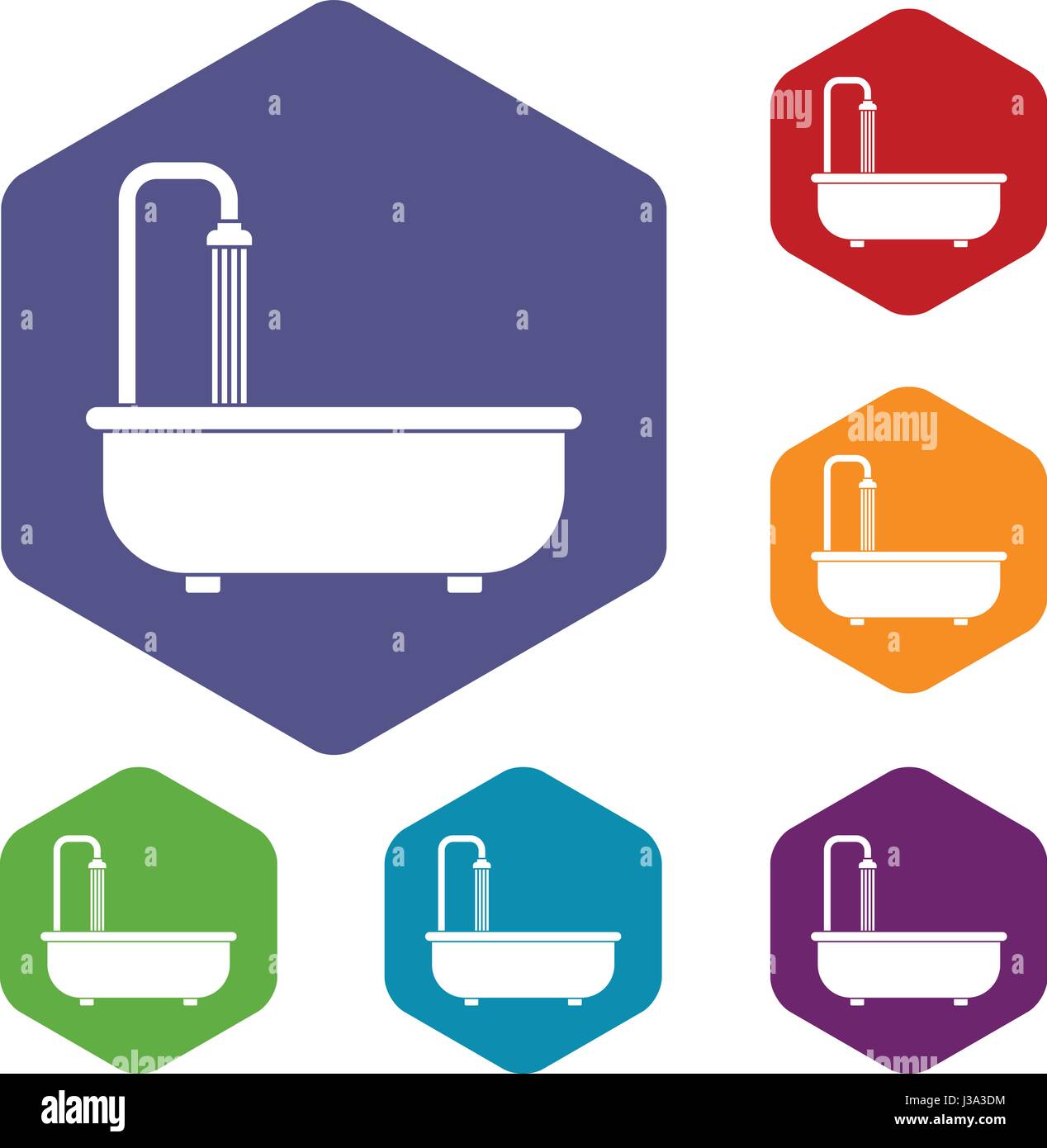 Bathroom icons set hexagon Stock Vector Image & Art - Alamy
