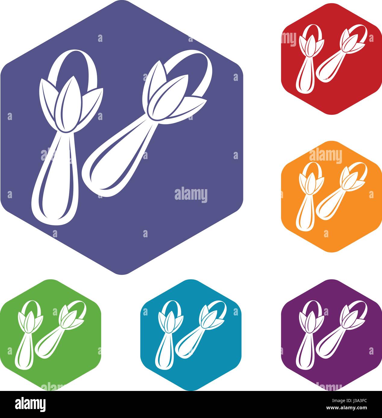 Spice cloves icons set hexagon Stock Vector Image & Art - Alamy