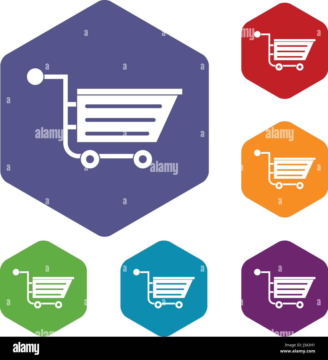 Sale shopping cart icons set hexagon Stock Vector Image & Art - Alamy