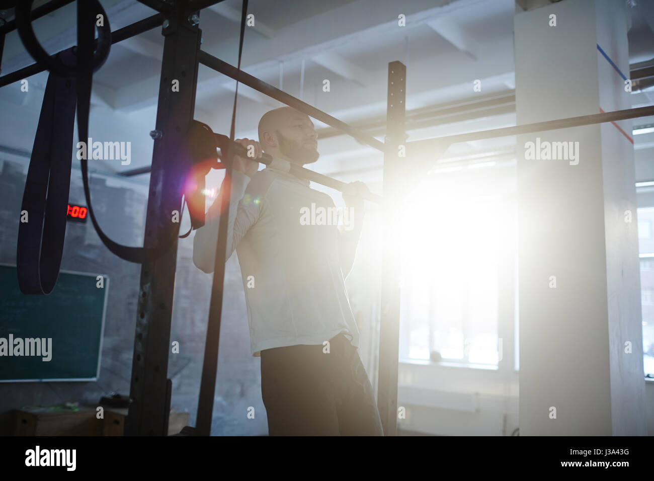 Brutal Man in Workout Stock Photo