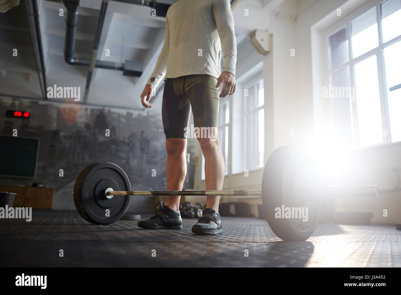 Powerlifting in Gym Stock Photo